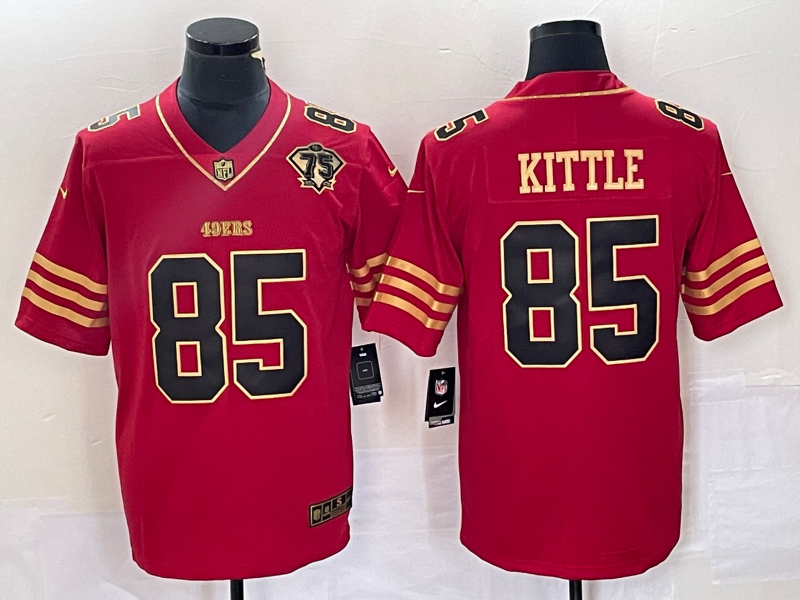 Men's San Francisco 49ers George Kittle #85 Scarlet Vapor F.U.S.E. Limited Jersey1 football jersey product view 1