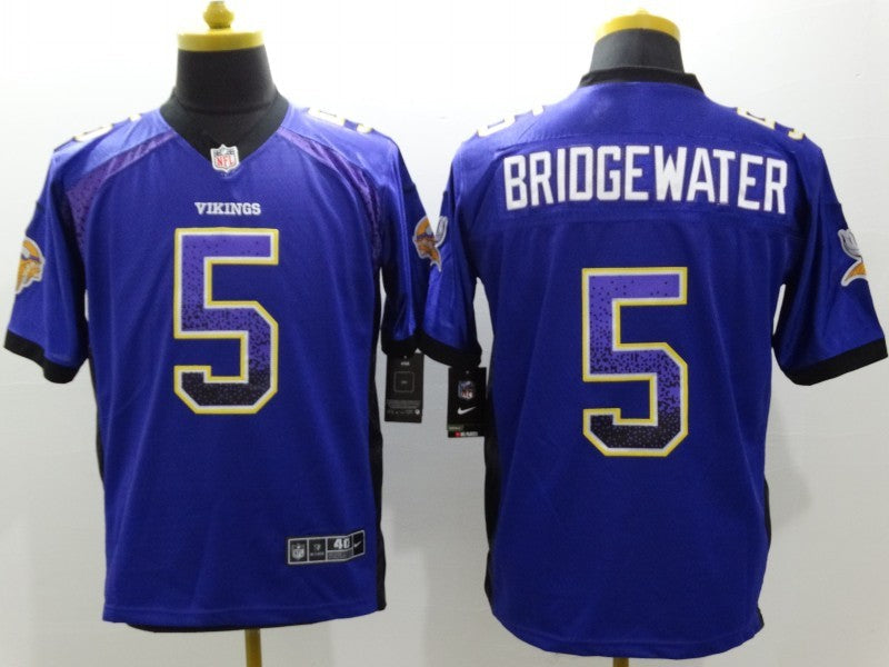 Men's Minnesota Vikings Teddy Bridgewater #5 Purple Game Jersey1 football jersey product view 1