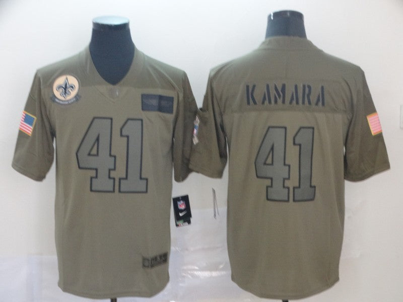 Men's New Orleans Saints Alvin Kamara #41 Brown Game Jersey1 football jersey product view 1