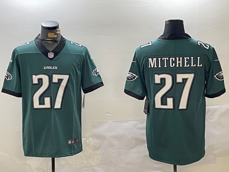 Men's Philadelphia Eagles Quinyon Mitchell #27 Midnight Green Player Game Jersey1 football jersey product view 1