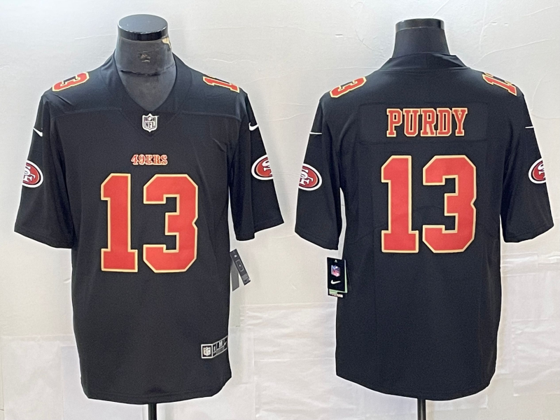 Men's San Francisco 49ers Brock Purdy #13 Carbon Black Fashion Game Jersey1 football jersey product view 1