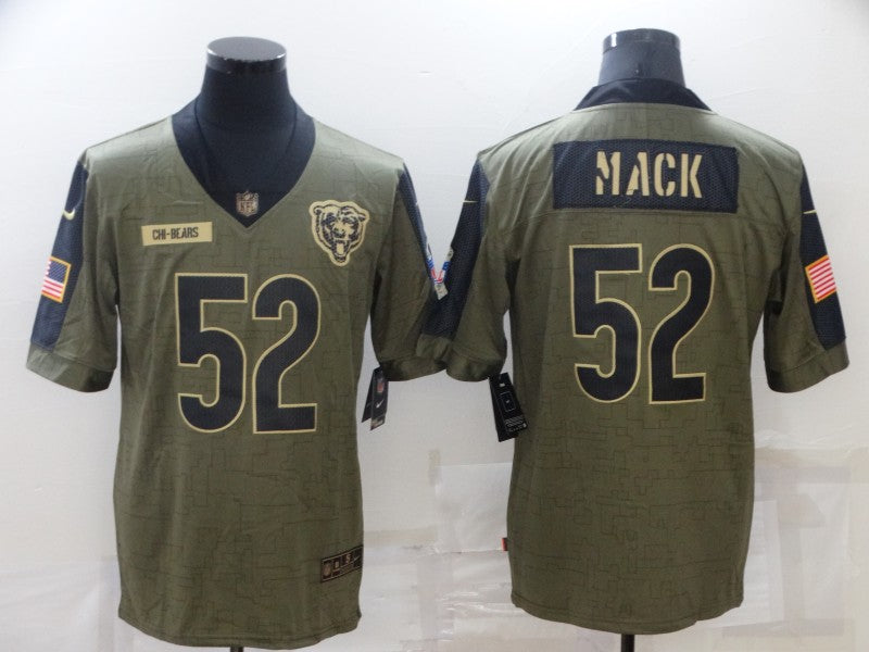 Men's Chicago Bears Khalil Mack #52 Brown Player Game Jersey1 football jersey product view 1