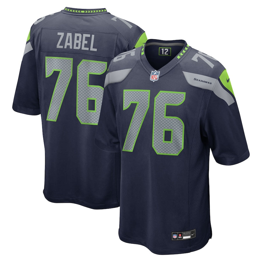 Seattle Seahawks Grey Zabel Nike College Navy 2025 NFL Draft First Round Pick Game Jersey football jersey product view 1