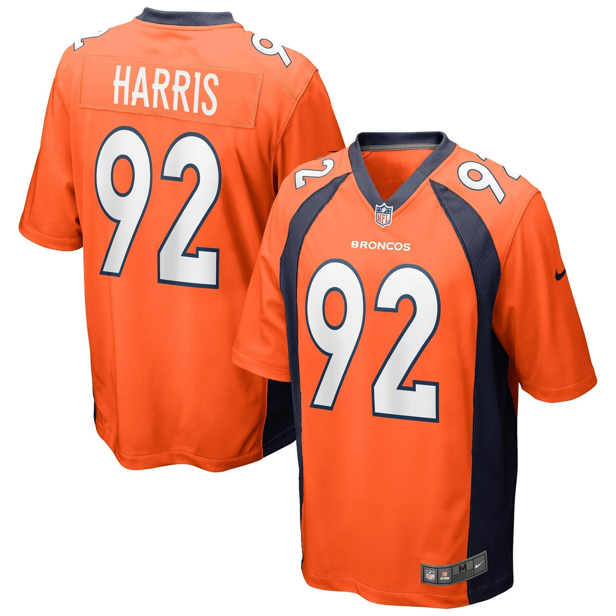 Jonathan Harris Denver Broncos Nike Game Jersey - Orange football jersey product view 1