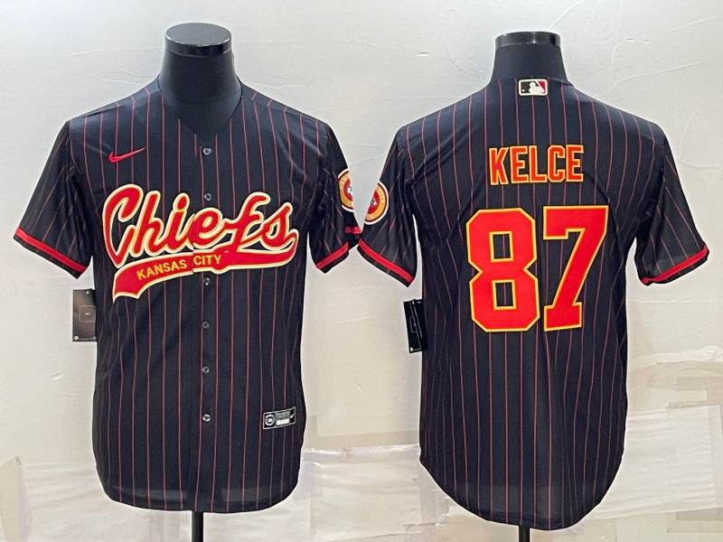 Men's Kansas City Chiefs Travis Kelce #87 Black Game Player Jersey1 Joint Edition football jersey product view 1