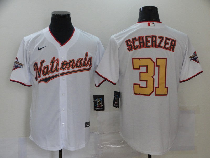 Men's Washington Nationals Max Scherzer #31 White Fashion Stitched Jersey baseball jersey product view 1