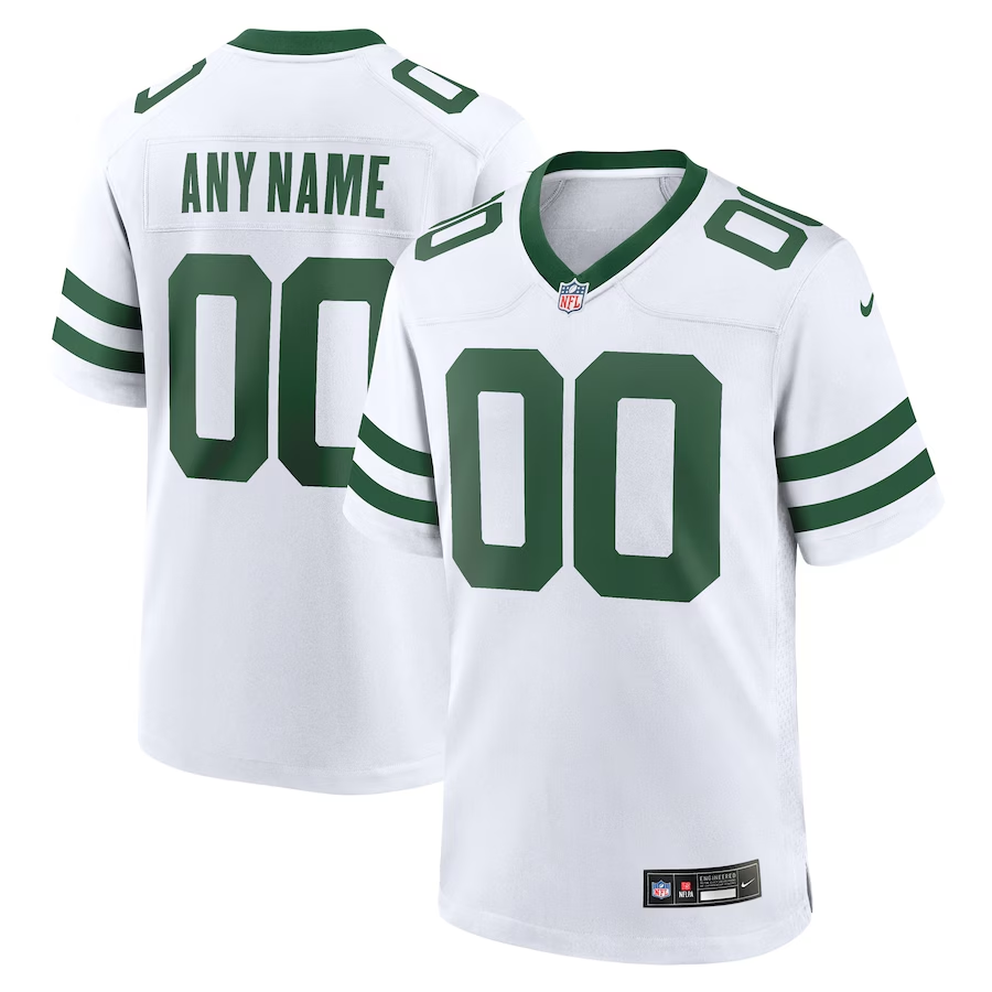 Custom1 New York Jets White Legacy Game Jersey1 football jersey product view 1