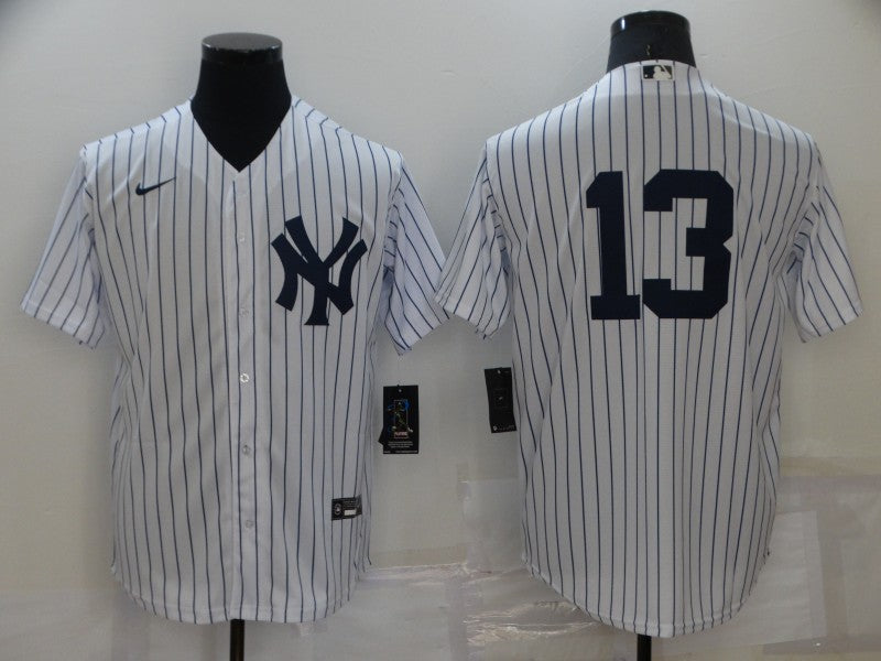 Men's New York Yankees Alex Rodriguez #13 White Replica Player Name Jersey1 baseball jersey product view 1