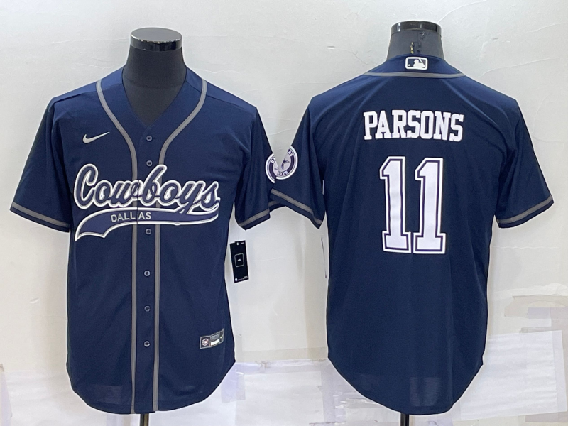Men's Dallas Cowboys Micah Parsons #11 Navy Game Jersey1 Joint Edition football jersey product view 1