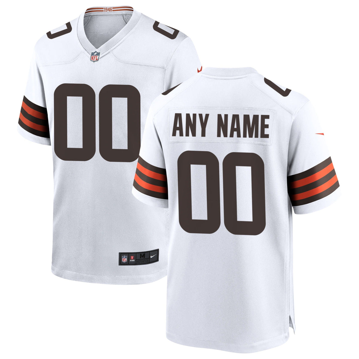 Cleveland Browns Nike Custom Game Jersey - White football jersey product view 1
