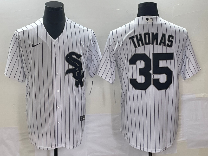 Men's Chicago White Sox Frank Thomas #35 White Home Replica Player Jersey1 baseball jersey product view 1
