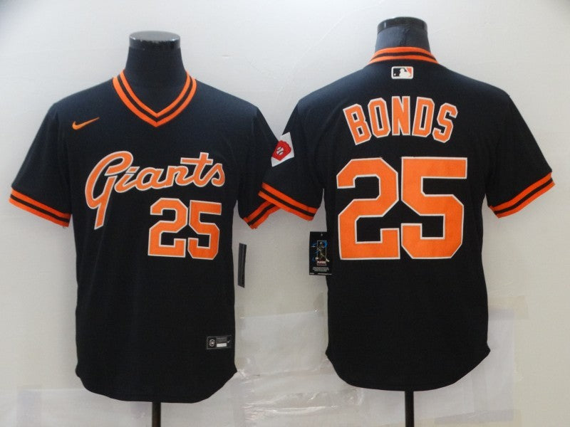 Men's San Francisco Giants Barry Bonds #25 Black Replica Player Jersey1 baseball jersey product view 1