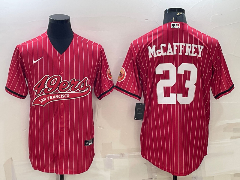 Men's San Francisco 49ers Christian McCaffrey #23 Red Game Player Jersey1 Joint Edition football jersey product view 1
