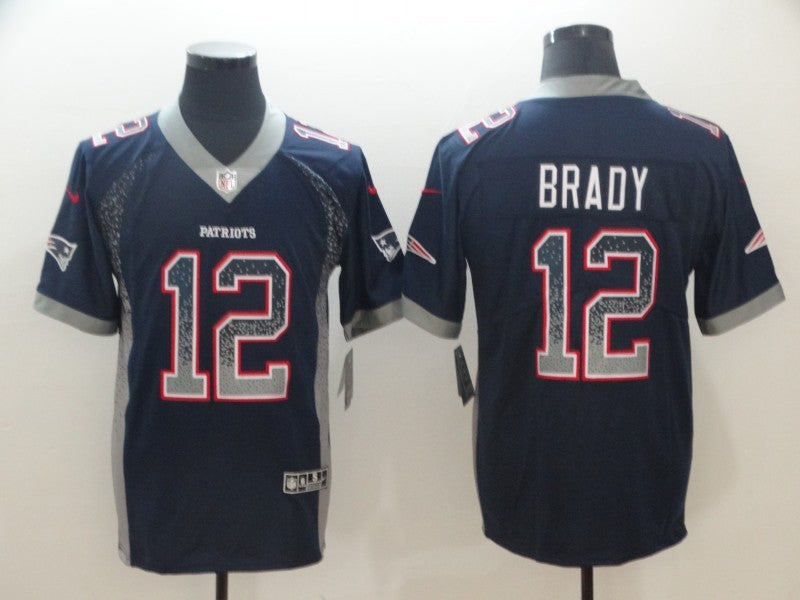 Men's New England Patriots Tom Brady #12 Navy Player Game Jersey1 football jersey product view 1