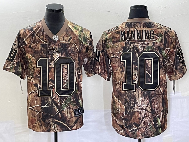 Men's New York Giants Eli Manning #10 Camouflage Game Jersey1 football jersey product view 1