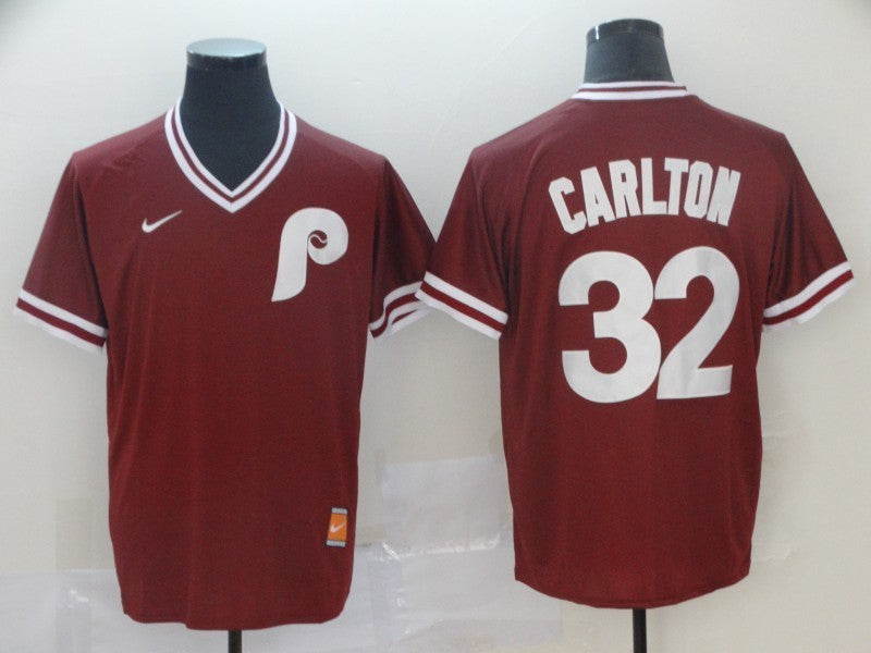Men's Philadelphia Phillies Steve Carlton #32 Red Replica Baseball Jersey1 baseball jersey product view 1
