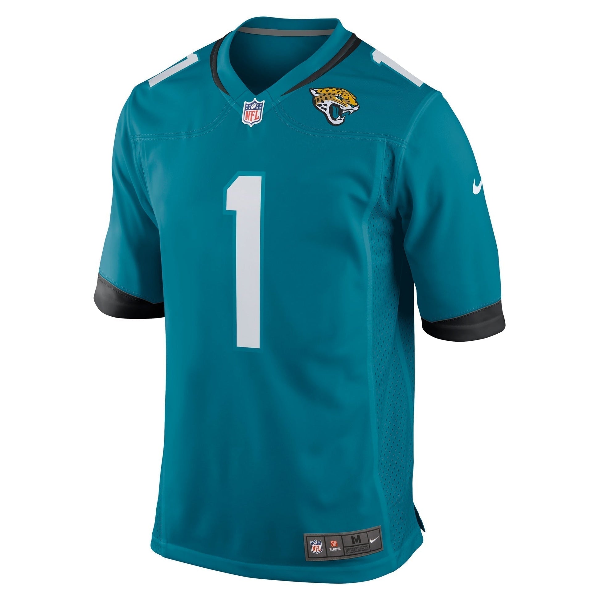 Number 1 Dad Jacksonville Jaguars Nike Game Jersey - Teal football jersey product view 2
