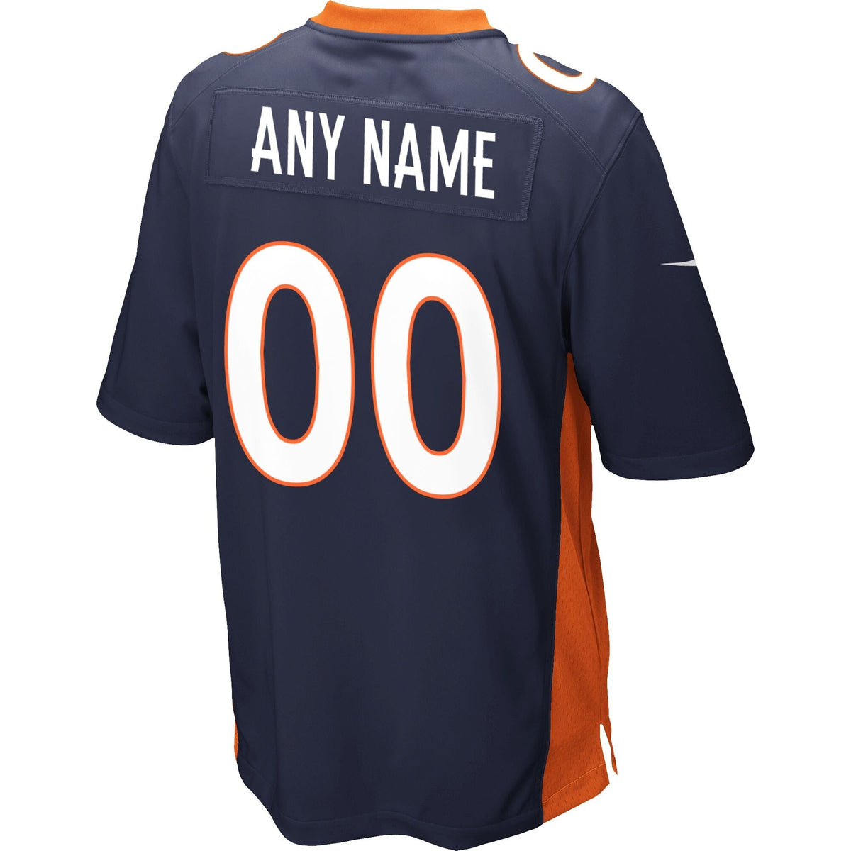 Denver Broncos Nike Alternate Custom Game Jersey - Navy football jersey product view 3