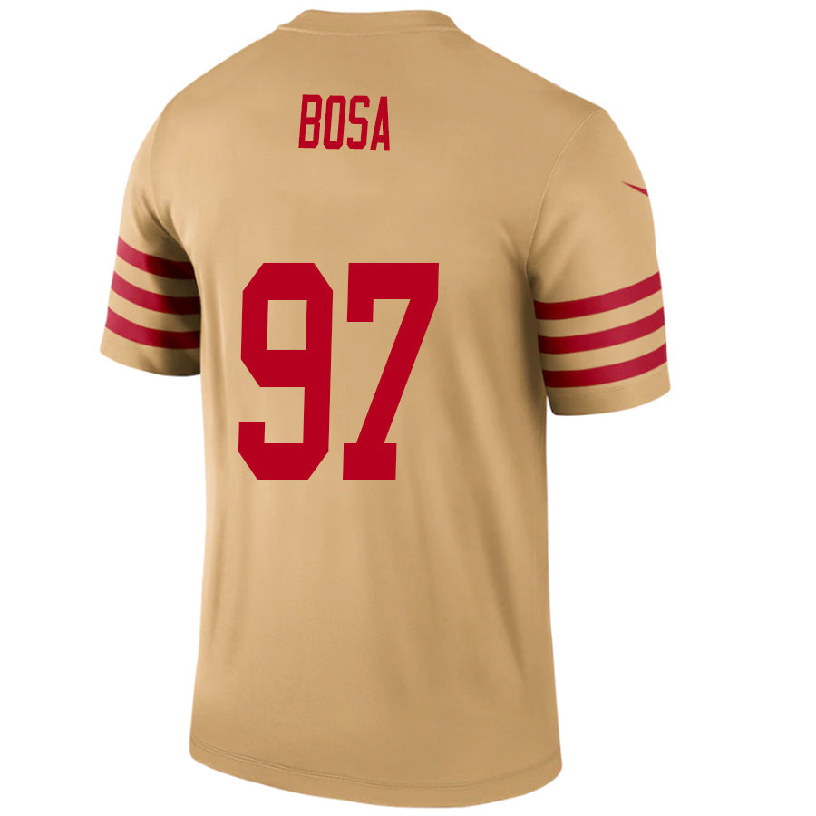 #97 Nick Bosa Player SF.49ers Gold Team Inverted Legend Football Jerseys football jersey product view 1