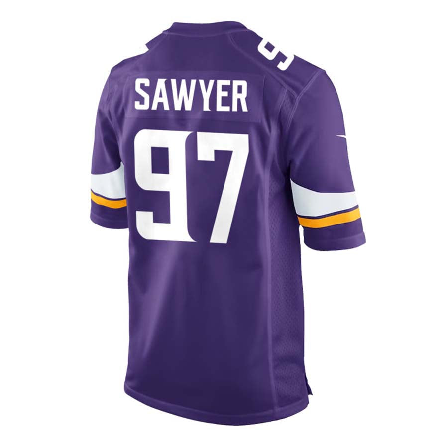 MN.Vikings #97 Talance Sawyer Player Team Game Jersey - Purple American Football Jerseys football jersey product view 1