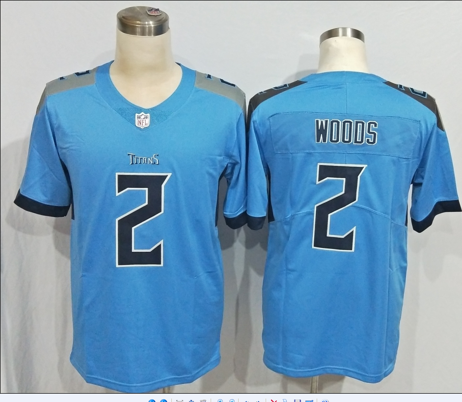 Men's Tennessee Titans Robert Woods #2 Light Blue Game Jersey1 football jersey product view 1