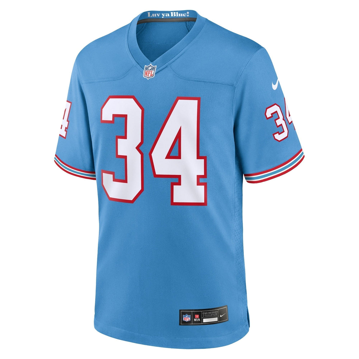Earl Campbell Tennessee Titans Nike Oilers Throwback Retired Game Jersey - Light Blue football jersey product view 2
