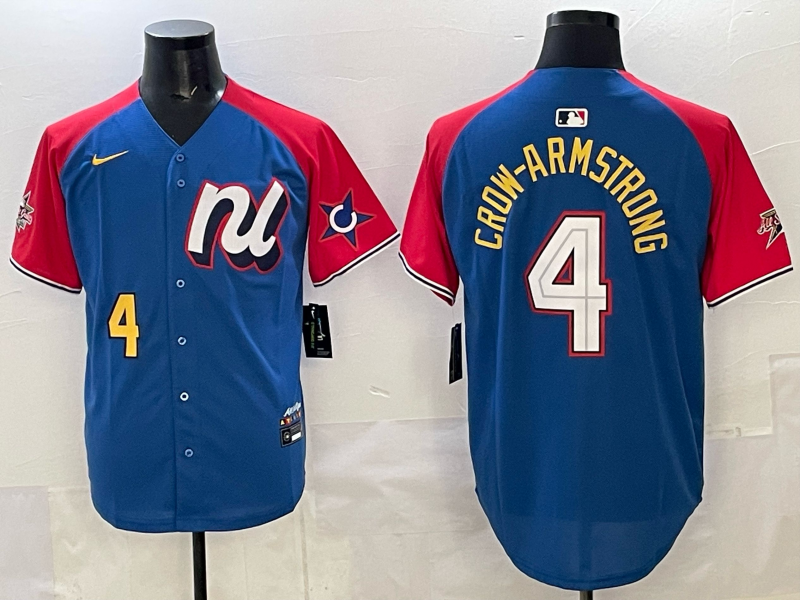 Men's National League Pete Crow-Armstrong #4 Blue 2025 All-Star Edition Replica Player Jersey baseball jersey product view 1