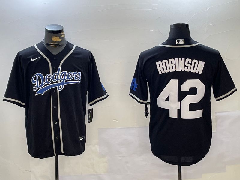 Men's Los Angeles Dodgers Jackie Robinson #42 Black Player Jersey1 baseball jersey product view 1