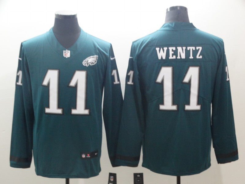 Men's Philadelphia Eagles Carson Wentz #11 Midnight Green Team Game Jersey1 football jersey product view 1