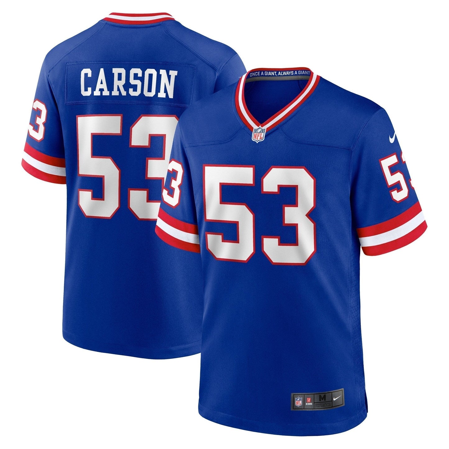 Harry Carson New York Giants Nike Classic Retired Game Jersey - Royal football jersey product view 1