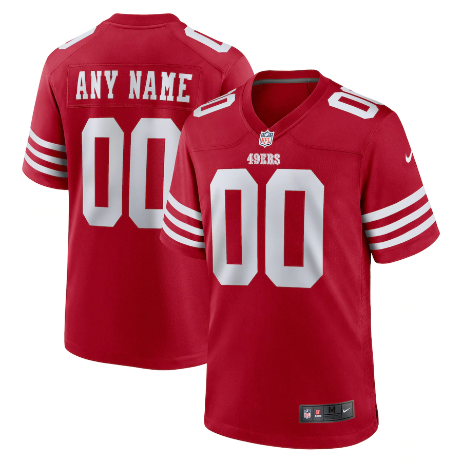 Custom San Francisco 49ers Scarlet Jersey1 football jersey product view 1