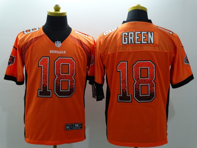 Men's Cincinnati Bengals A.J. Green #18 Orange Game Player Jersey1 football jersey product view 1