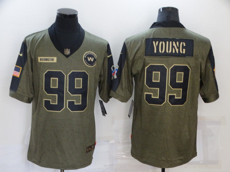 Men's Washington Commanders Chase Young #99 Brown Game Jersey1 football jersey product view 1