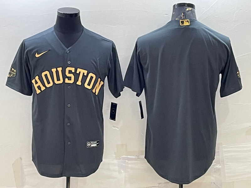 Men's Houston Astros Dark Gray Replica Blank Jersey1 baseball jersey product view 1