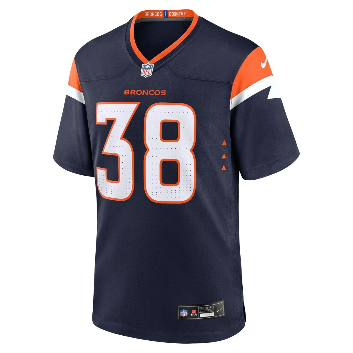 Jaleel McLaughlin Denver Broncos Nike Alternate Game Jersey - Navy football jersey product view 2