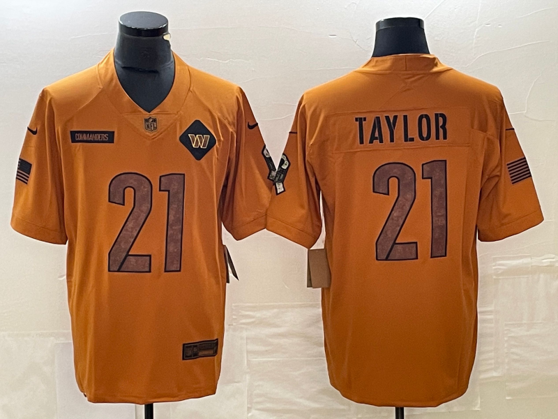 Men's Washington Commanders Sean Taylor #21 Brown 2023 Salute To Service Retired Player Limited Jersey1 football jersey product view 1