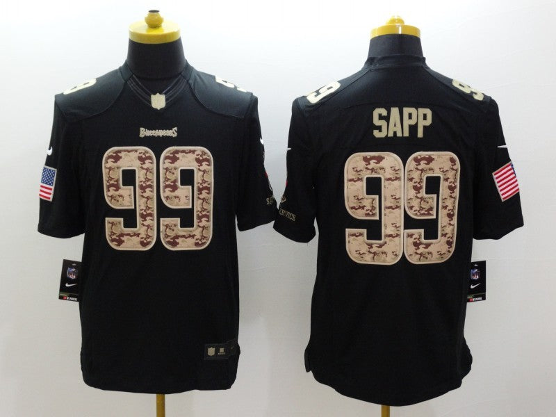 Men's Tampa Bay Buccaneers Warren Sapp #99 Black Game Player Jersey1 football jersey product view 1