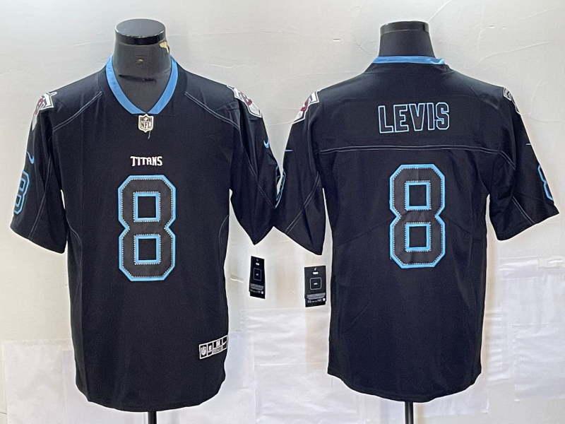 Men's Tennessee Titans Will Levis #8 Black Game Player Jersey1 football jersey product view 1