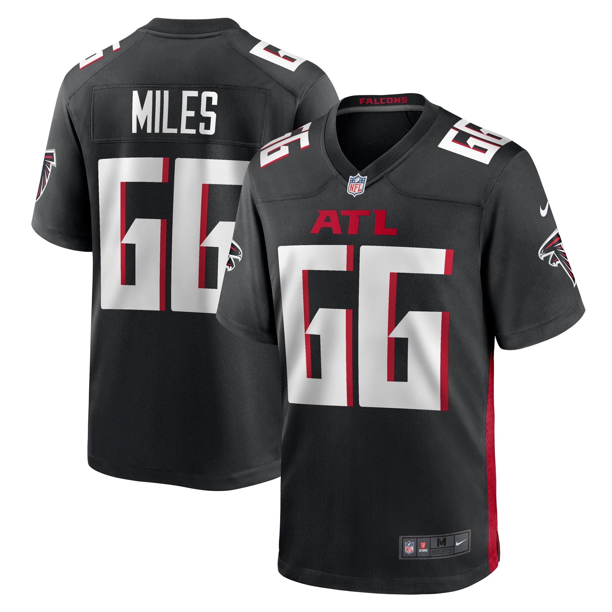 Joshua Miles Atlanta Falcons Nike Game Jersey - Black football jersey product view 1
