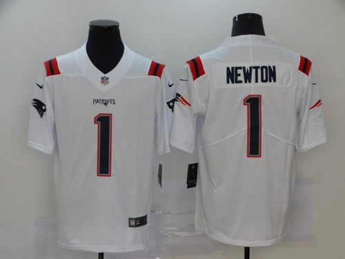 Men's New England Patriots Cam Newton #1 White Game Jersey1 football jersey product view 1