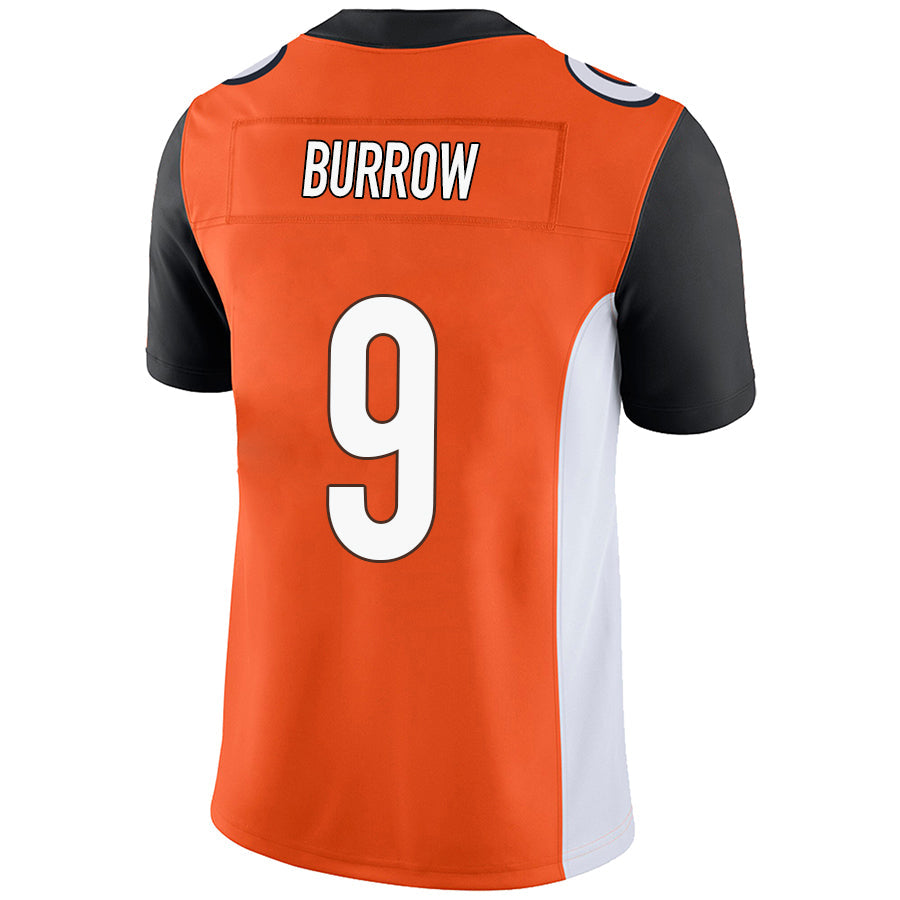 C.Bengals #9 Joe Burrow Orange Stitched Player Game Football Jerseys football jersey product view 1