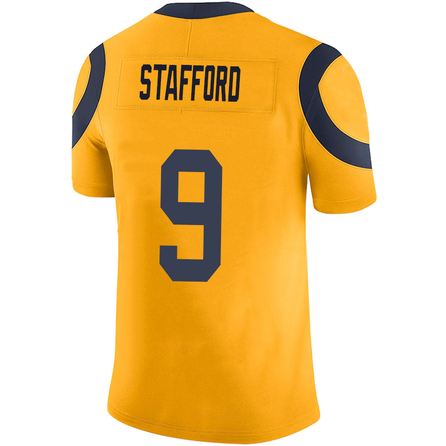 #9 Matthew Stafford Player LA.Rams Gold Stitched Game Football Jerseys football jersey product view 1
