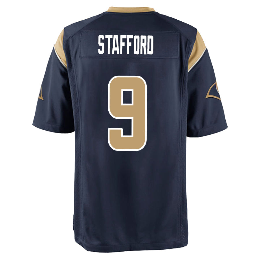 LA.Rams #9 Matthew Stafford Player Navy Game Football Jerseys football jersey product view 1