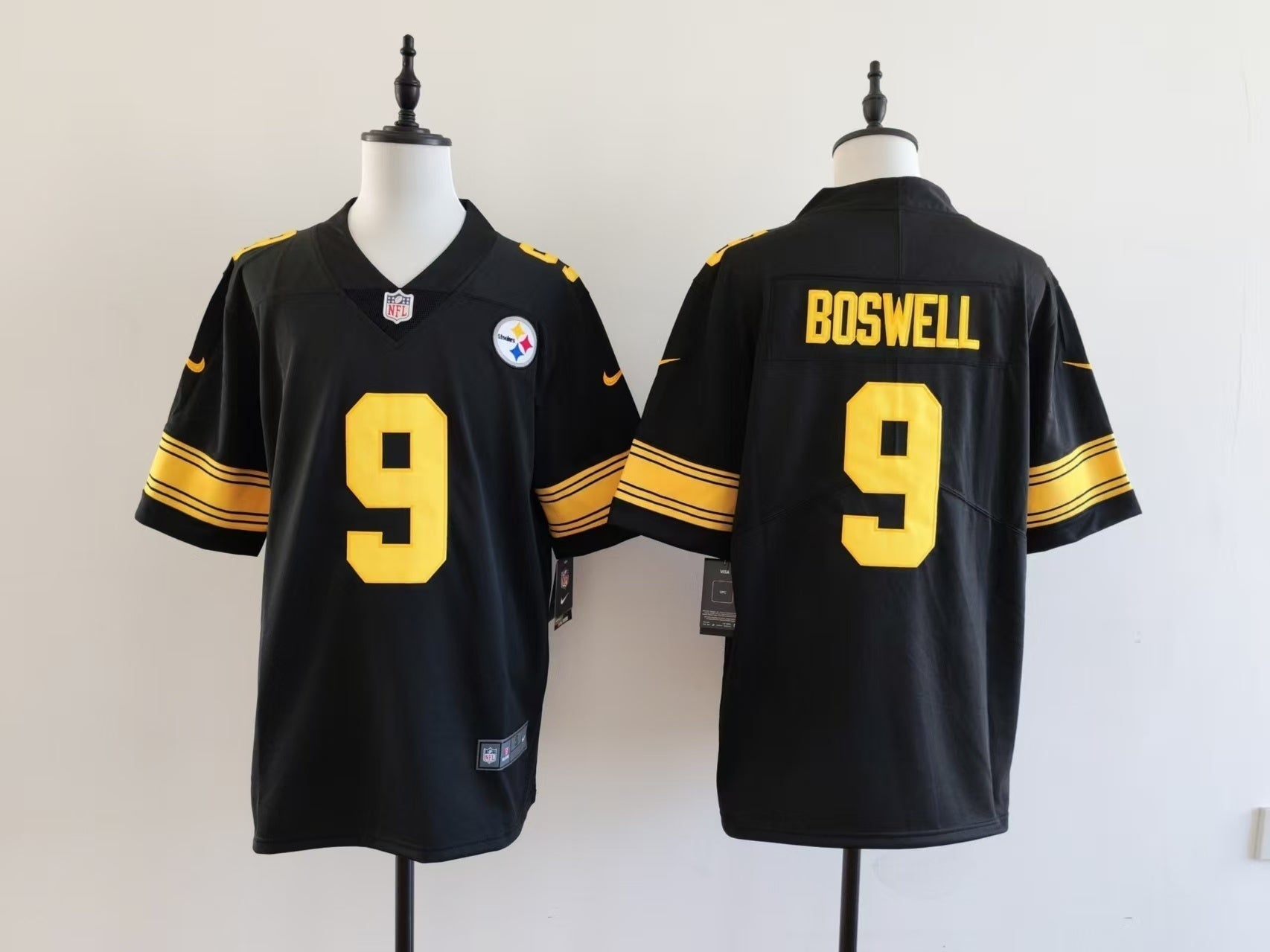 Men's Pittsburgh Steelers Chris Boswell Nike Jersey - Black-yellow numbers football jersey product view 1