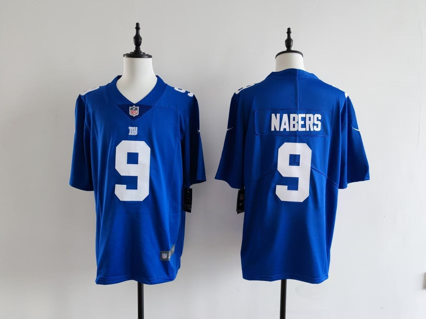 Men's New York Giants Malik Nabers Jersey-Blue#9 football jersey product view 1