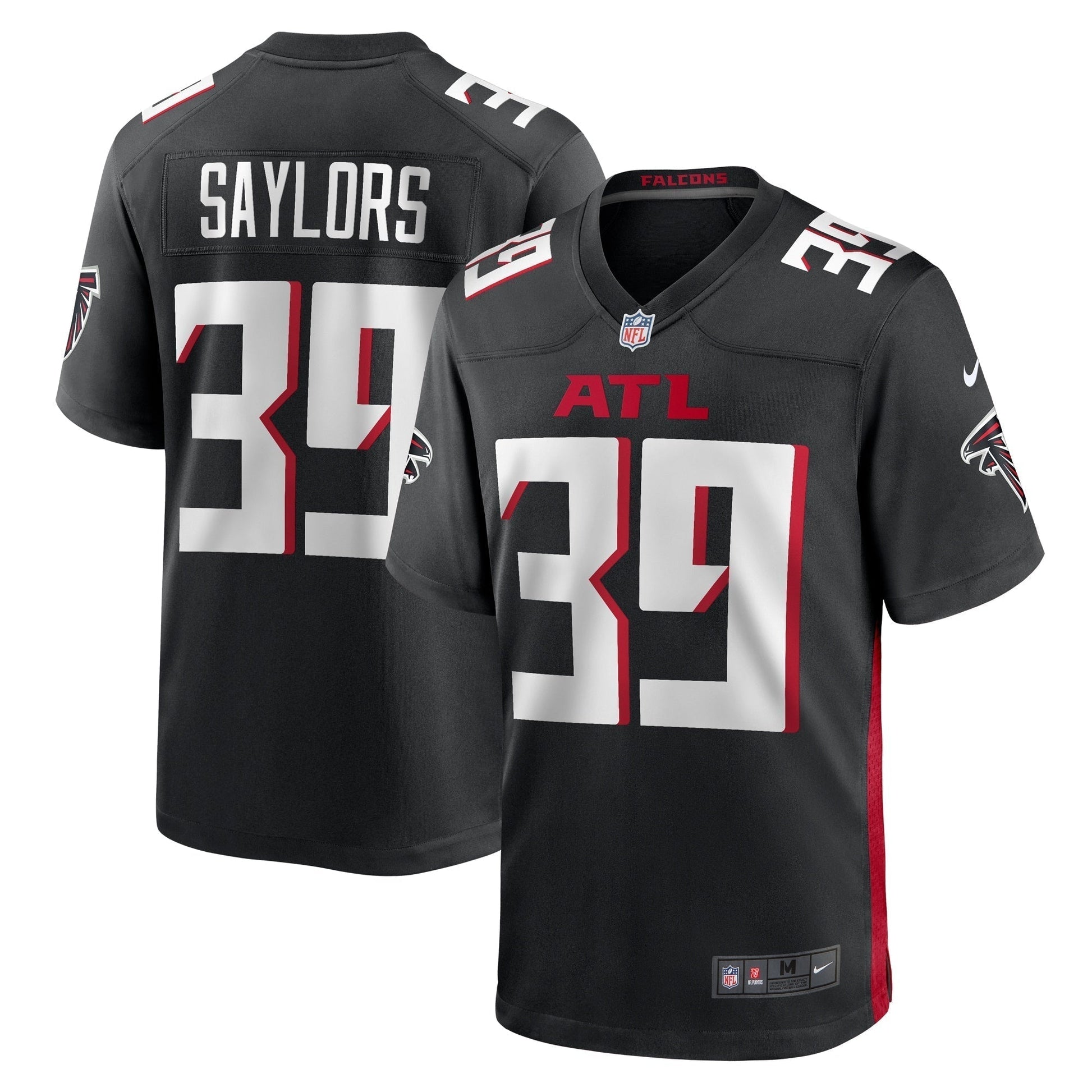 Jacob Saylors Atlanta Falcons Nike Game Jersey - Black football jersey product view 1