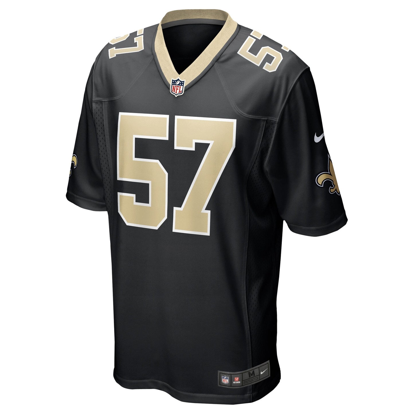 Niko Lalos New Orleans Saints Nike Team Game Jersey - Black football jersey product view 2