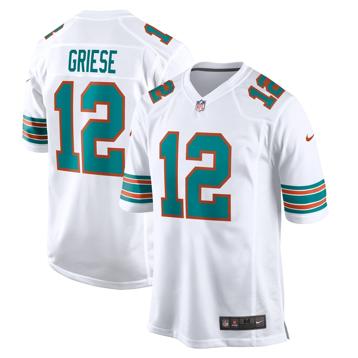 Bob Griese Miami Dolphins Nike Retired Jersey - White football jersey product view 1
