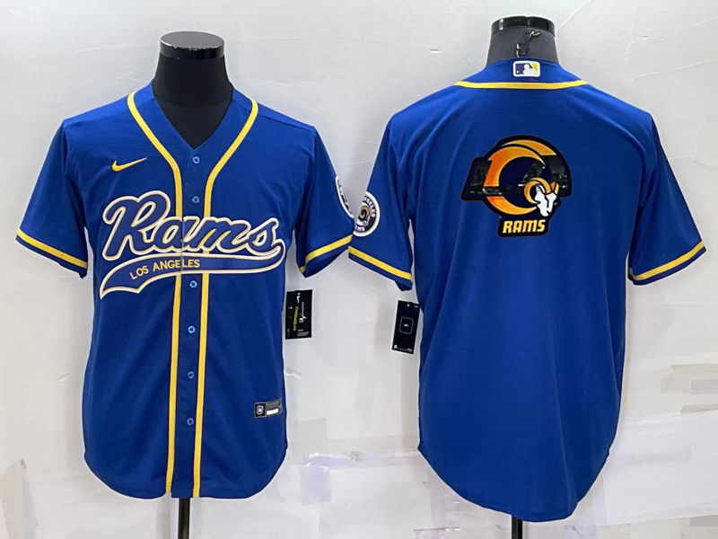 Men's Los Angeles Rams Blue Game Jersey1 football jersey product view 1