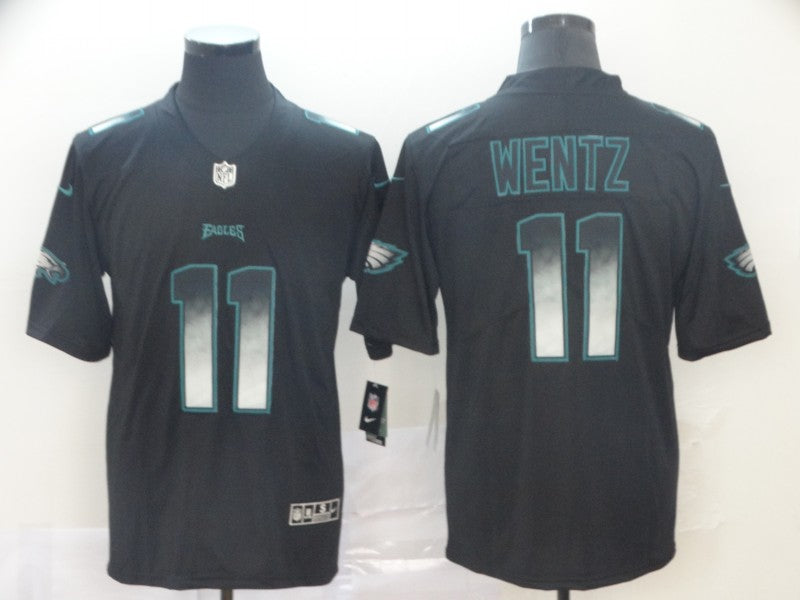 Men's Philadelphia Eagles Carson Wentz #11 Black Replica Game Jersey1 football jersey product view 1